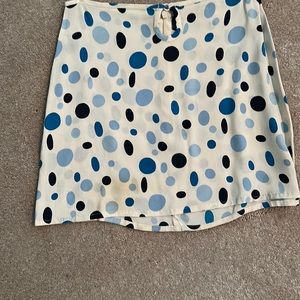 N C Love 100% Rayon Multidots  Mini Skirt with Key hole in Front Size S/M